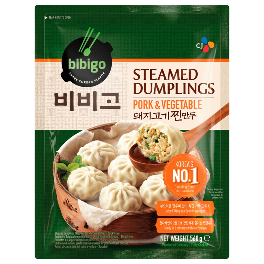 bibigo Steamed Dumplings Pork & Vegetables 560g